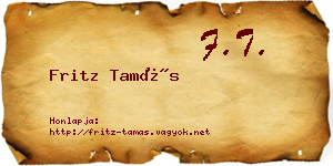 Fritz Tamás névjegykártya